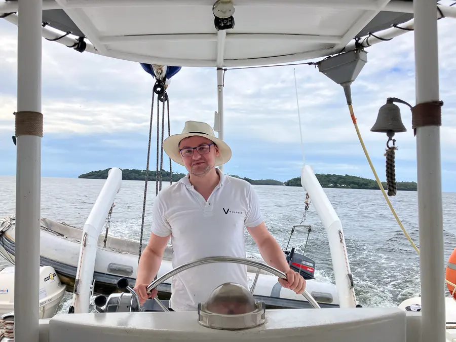 If you are nice to the captain, he can let you steer the boat :