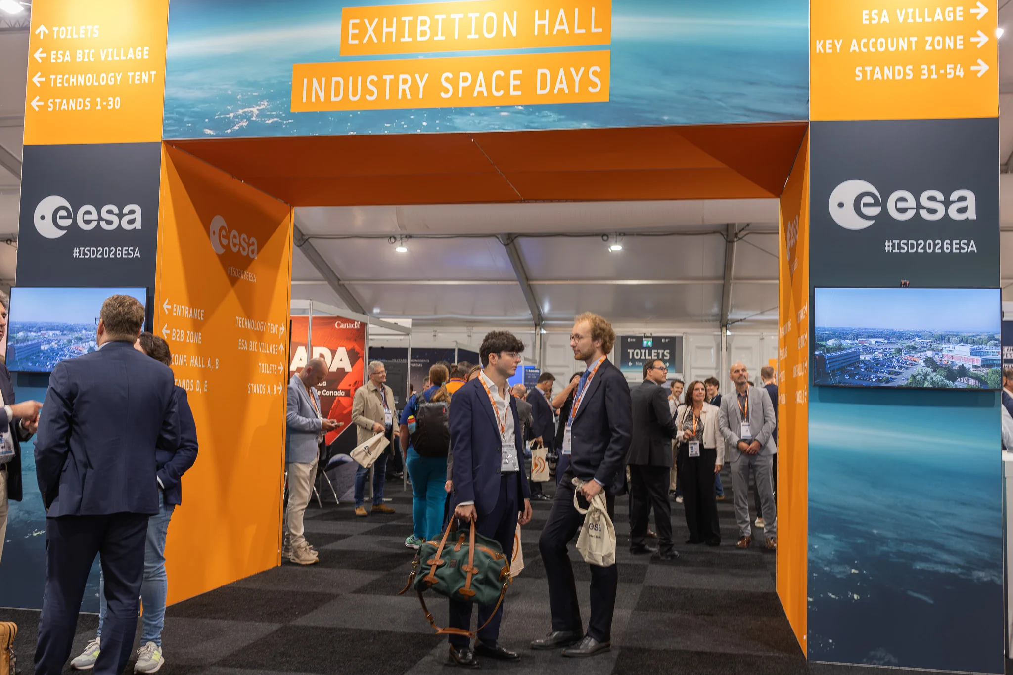 The exhibition hall at ESA Industry Space Days 2026