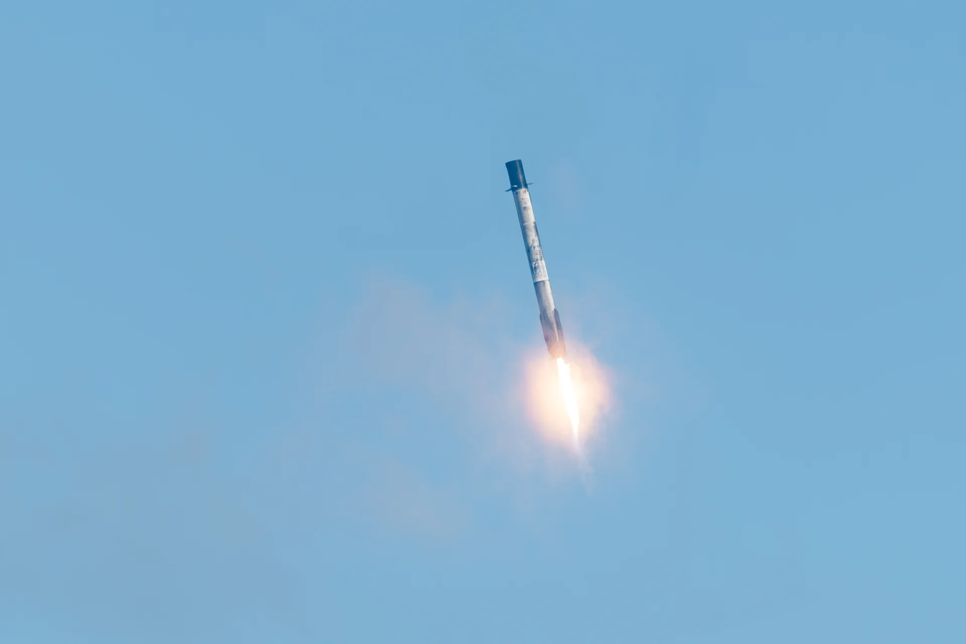 Falcon 9 first stage returning to Landing Zone 2 at Cape Canaveral.