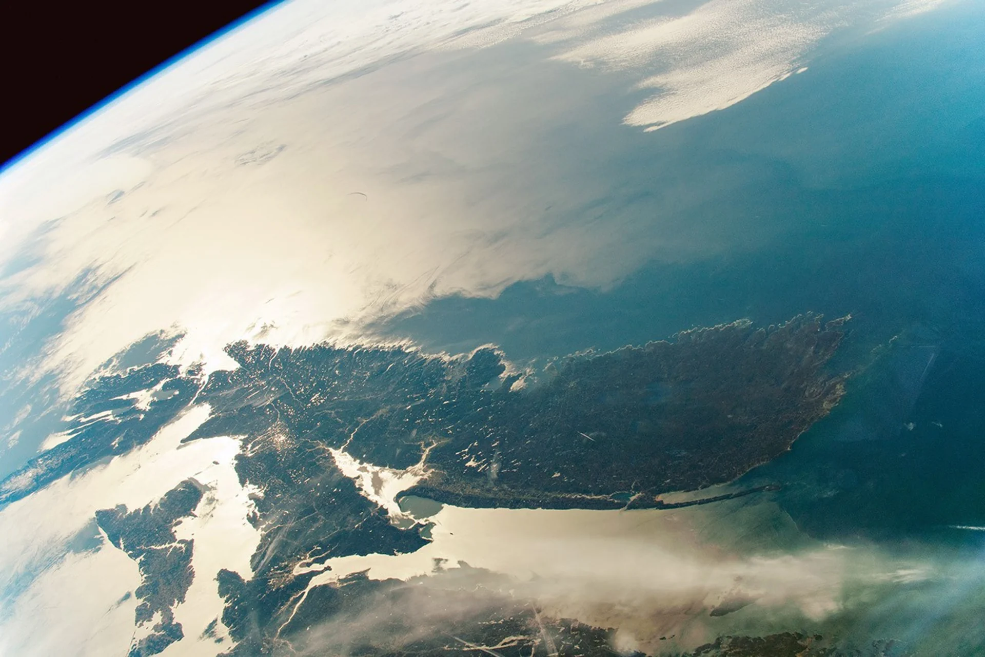 Nova Scotia’s Atlantic coastline seen from the International Space Station.