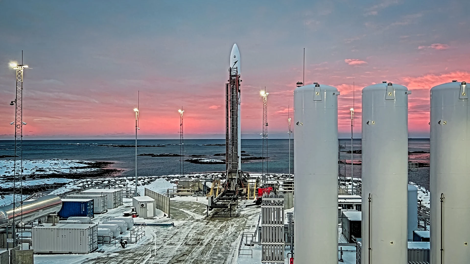 Spectrum on the launch pad at Andøya Spaceport in northern Norway.